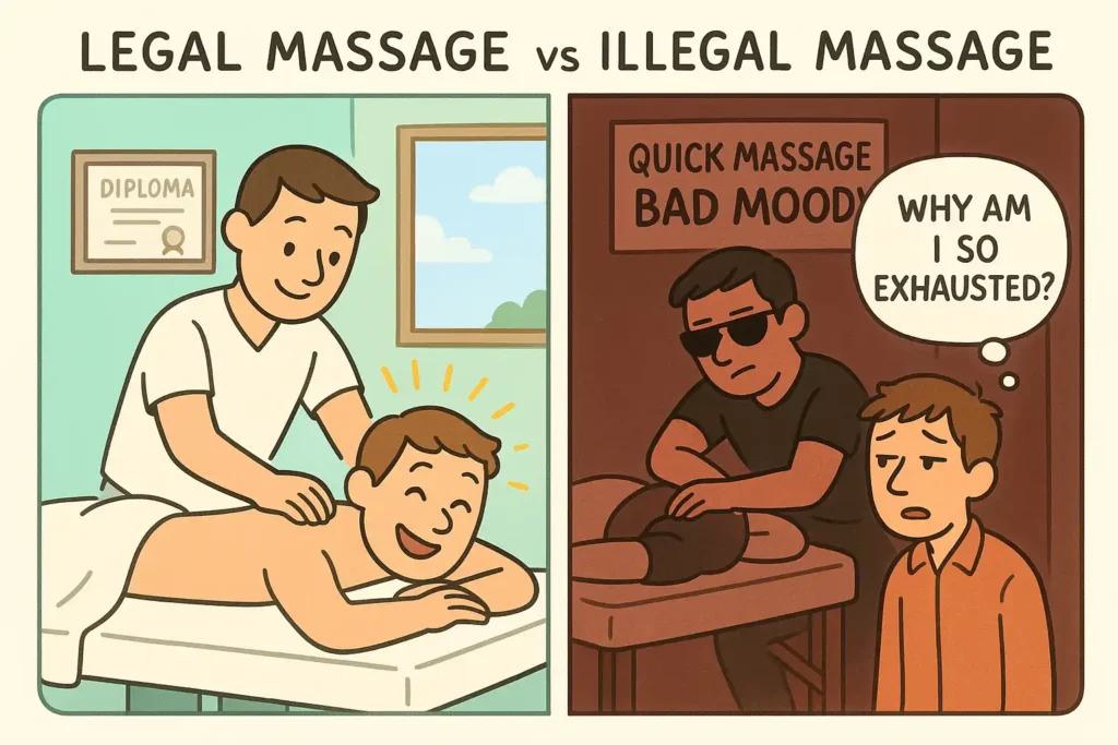 تفاوت‌ها و شباهت‌های مراکز ماساژ قانونی و غیرقانونی